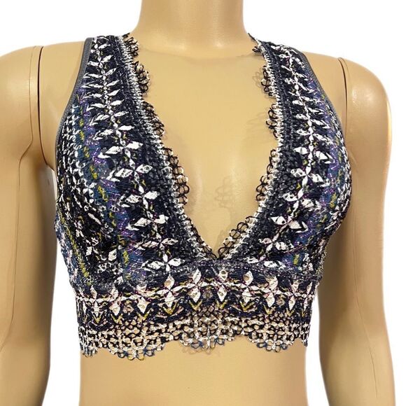 Victoria’s Secret Crochet lace deep V bralette bra multicolor - Picture 3 of 5